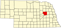 Locatie van Platte County in Nebraska