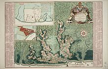 A 1737 map of Suriname showing various plantations and city lots in Paramaribo