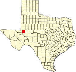 Karte von Ector County innerhalb von Texas