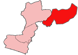 Distriktets läge i Margibi County