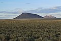 West aspect of Middle Butte centered with East Butte in the distance