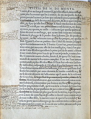 Montaigne Essais Manuscript