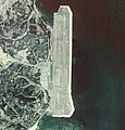 大分空港の空中写真（1974年撮影 滑走路長2,000m）国土交通省 国土地理院 地図・空中写真閲覧サービスの空中写真を基に作成