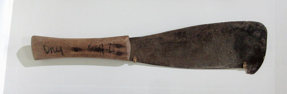 Old cane knife in south Louisiana, of the type that was the most common weapon in the 1811 German Coast uprising.