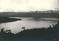 Orca Harbor (the east end of Orca Inlet) from the mountain above the village of Orca, about 3 miles (4.8 km) northeast of present-day Cordova, E.S. Curtis, June 1899