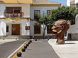 A sculpture of Don Quijote, the famous creation of Cervantes, in Orgiva.