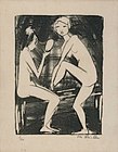 Otto Mueller, Deux filles avec un miroir, vers 1912