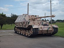 Porsche's Elefant tank destroyer, restored for museum display Panzerjager Tiger P Aberdeen Proving Grounds.JPG
