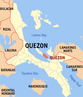Quezon na Quezon Coordenadas : 14°3'N, 122°8'E