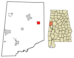 Location of Gordo in Pickens County, Alabama