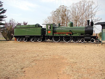 CGR no. 356, then OVGS no. 61, then CSAR no. 337, then SAR no. 432, plinthed with a Type XE1 bogie tender