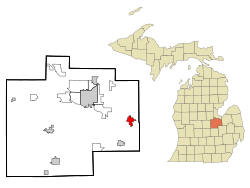 Location of Frankenmuth, Michigan.