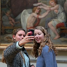 Two young women taking a selfie at the Palais des Beaux-Arts in Lille, France in 2016 Selfie au Palais des Beaux-Arts.jpg