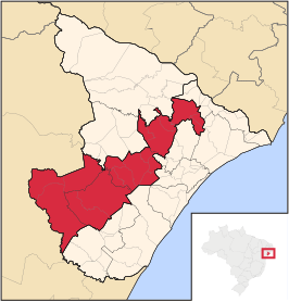 Ligging van de Braziliaanse mesoregio Agreste Sergipano in Sergipe