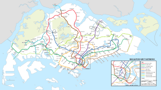 Geographical Map of Singapore's rail network