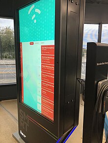 A smart kiosk and EV charger in Columbus, Ohio, U.S., seen in 2018