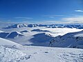 Utsikt over Søralpene fra Mount Hutt.