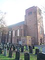 Римо-католицька церква Богородиці і св. Герарда, Лурдес авеню, Лосток Хіл, Ланкашир (Lourdes Avenue, Lostock Hall, Lancashire (англ.)) вид з північного заходу