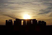 Stonehenge, Wiltshire at sunset Stonehenge cloudy sunset.jpg