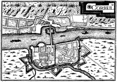 Un des premiers plan de Corbeil. Christophe Tassin, 1634