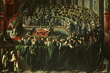 The trial of Galileo Galilei before the Inquisition, 1633 (Italian School, 17th century) The trial of Galileo Galilei before the Inquisition, 1633 (17th century Italian school).jpg