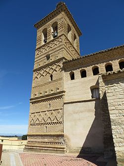 The Mudejar tower of the Parish Church of Torralba de Aragón