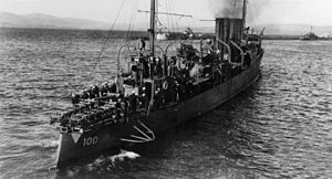 USS Maury (DD-100) at Gibraltar, circa in 1919