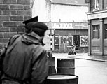 Wheelbarrow robot on the streets of Northern Ireland in 1978