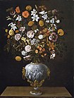 Blumen in einer Vase mit Triumphwagen, signiert und datiert 1643, Öl auf Leinwand, 115 × 86 cm, Prado, Madrid