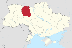 Poloha Žytomyrské oblasti v rámci Ukrajiny