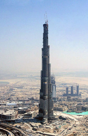 Aerial photograph of Burj Dubai