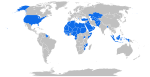 מפת המדינות אשר הוזמנו להשתתף בפסגת ריאד שנערכה בריאד, במהלך שנת 2017.