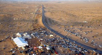Aerial view of Al Ghadha Desert Festival 2007