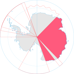 Map of Antarctica indicating Australian claim