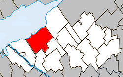 Location within Nicolet-Yamaska Regional County Municipality