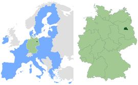 Location within European Union and Germany