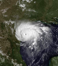 Hurricane Bret at peak intensity shortly before its landfall in southern Texas on August 22