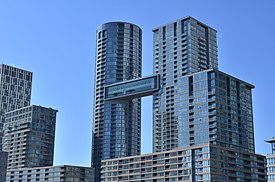 SkyBridge connecting CityPlace's Parade and Parade2.