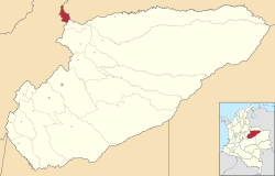 Vị trí của khu tự quản La Salina trong tỉnh Casanare