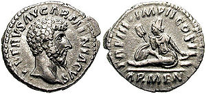 Coin issued during the reign of Roman emperor ...