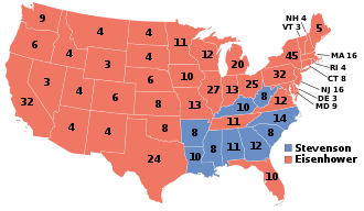 1952 Electoral College vote results ElectoralCollege1952.svg