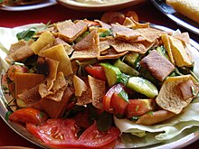 Fattoush, a Syrian bread salad Fattoush.JPG