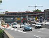 View of the Grand Central Parkway passing under Astoria Boulevard station in 2008