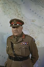 Field Marshal Sir Henry Maitland Wilson, a British representative on the Combined Policy Committee General Sir Henry Maitland Wilson, the Supreme Allied Commander, Mediterranean Theatre, in Italy, 30 April 1944 TR1763.jpg
