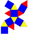 Icosahedron v cuboctahedron net.png