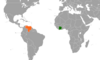 Location map for Ivory Coast and Venezuela.