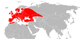 Distribuição natural de I. ricinus.