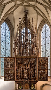 Peça-de-altar "alada" ou "com asas" da igreja paroquial e de peregrinação de Kefermarkt, por um artista anônimo aproximadamente em 1497, Alta Áustria. (definição 3 586 × 6 376)