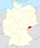 Karta Němskeje, pozicija Rudnohórskeho wokrjesa wuzběhnjena