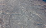 The Hummingbird, one of the Nazca Lines (Nazca); c.200 BC-600 AD; rocks, gravel and dirt; length: 50 m; Nasca and Palpa Provinces (Peru)[71]